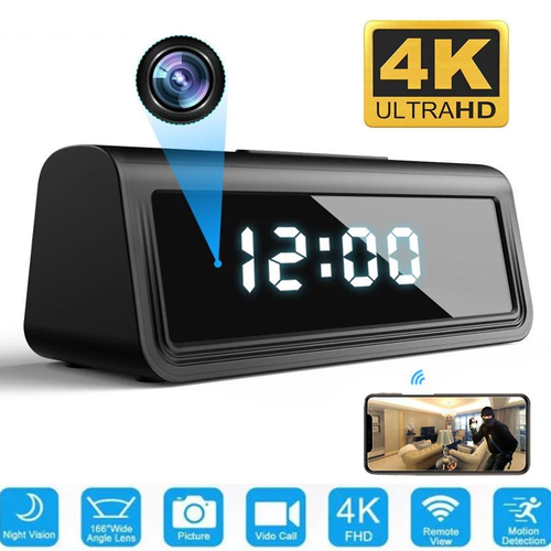 4K  Secret Clock Micro Security Camera with Night Vision